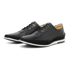 Sapato Casual Oxford Couro Olivieri cor Preto - Olivieri Calçados