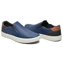 Sapato Slip On Late Casual Masculino Azul Olivieri na internet