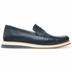 Sapato Mocassim Masculino Couro Gravata Marinho Olivieri - comprar online