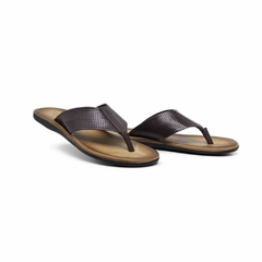 Chinelo Dedo em Couro Masculino Amortecedor Café Olivieri - comprar online