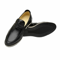 Sapato Mocassim Casual Masculino Em Couro Preto Olivieri - comprar online