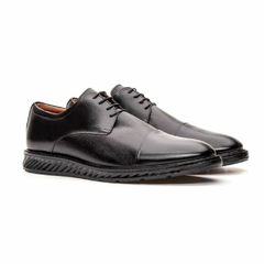 Sapato Couro Nobre Derby Premium Anatômico Black Olivieri