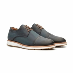 Sapato Couro Casual Masculino Derby Premium Marinho Olivieri