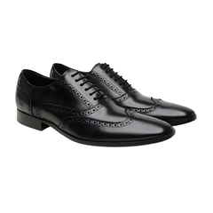 Sapato Social HB Dener de Couro Masculino Preto Olivieri