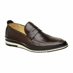 Sapato Mocassim Casual Masculino Em Couro Café Olivieri - comprar online