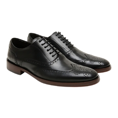 Sapato Social Oxford Blinder de Couro Preto Olivieri