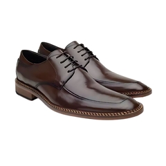 Sapato Social Derby Premium de Couro Cafe Olivieri