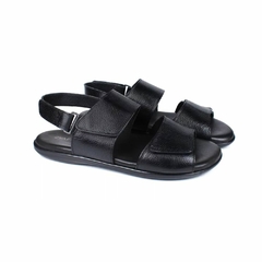 Sandália Casual Masculina em Couro Floater Preto Olivieri