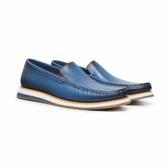 Sapato Mocassim Masculino Couro Floater Flint Blue Olivieri