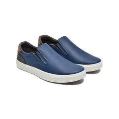 Sapato Slip On Late Casual Masculino Azul Olivieri