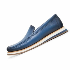 Sapato Mocassim Masculino Couro Floater Flint Blue Olivieri na internet