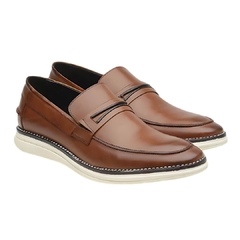 Sapato Casual Loafer Copa em Couro Whisky Olivieri