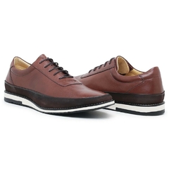 Sapato Casual Oxford Couro Olivieri cor Tabaco - comprar online