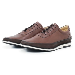 Sapato Casual Oxford Couro Olivieri cor Tabaco - loja online