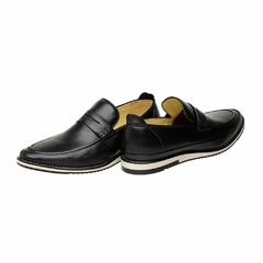 Sapato Mocassim Casual Masculino Em Couro Preto Olivieri - Olivieri Calçados