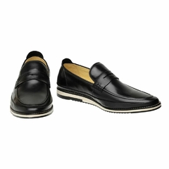 Sapato Mocassim Casual Masculino Em Couro Preto Olivieri