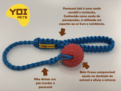 Brinquedo Puxador Cães Paracord Azul - Yoi Pets