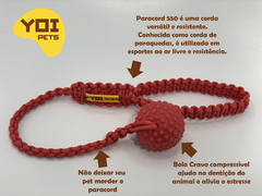 Brinquedo Puxador Cães Paracord Vermelho - Yoi Pets