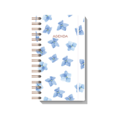 Agenda Slim 2025 - Cute Blue Flowers