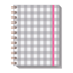 Caderno Vichy Pink e Cinza