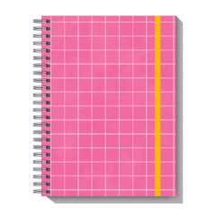 Caderno Grid Pink e Amarelo