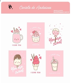 Cartela de Adesivos Gelato Pink