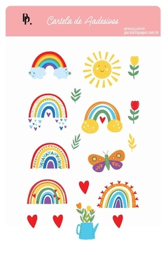 Cartela de Adesivos Rainbow