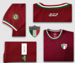 Jersey Retro Mexico Escudo Plata Homenaje WC 1970 (Color Vino) on internet