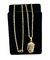 Corrente Masculina Cadeado Com Pingente Face de Cristo Banhada a Ouro 18k - comprar online