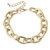 Pulseira Feminina Ajustável Elos Largos Banho Ouro 18k - comprar online