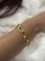 Pulseira Feminina Ajustável Elos Largos Banho Ouro 18k