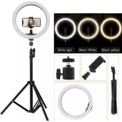 Aro De Luz Ditron Led 26 Cm Con Trípode 1,50 Mts Selfie Color Negro - comprar online