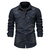 Camisa masculina jeans com bolso duplo slim fit