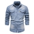 Camisa masculina jeans com bolso duplo slim fit - loja online