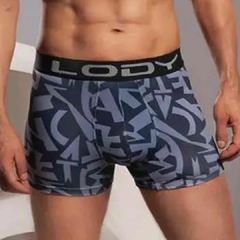 LM939-E-MARCA: LODY MEN | BOXER DE ALG.LYCRA ESTAMPADO GRIS LINE. - comprar online