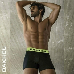 BA1901-Marca: Bakhou | Boxer algodon y lycra. Liso, elastico Bakhou basico en tonos fluo