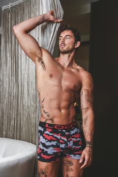 LM914-E-MARCA: LODY MEN | BOXER DE ALG. LYCRA ESTAMPADO CAMO DOT en internet