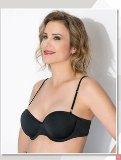 NTB1299-(NATUBEL) Corpiño TAZA SOFT BANDEAU en Microfibra con ANTIDESLIZANTE en Cintura y Coleta con Breteles Desmontables, que permiten usarlo sin los Breteles.