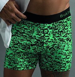 BA2054-Marca: Bakhou | Boxer algodon y lycra. Estampado Manchas, elastico Bakhou lateral