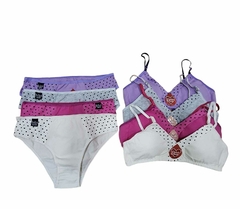 CJ321-PACK X3 unidades (OFERTA) CONJUNTO DE NENA CON ESTAMPADO DE CORAZON CON ALGODÓN Y LYCRA