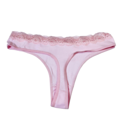 ROS837-PACK X3 unidades (OFERTA) COLALES DE ALGODÓN Y LYCRA CON PUNTILLA ROSA en internet