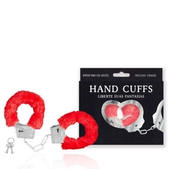 Algema em Metal com Pelúcia Vermelha - HANDS CUFFS