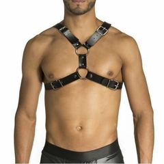 Arreio Masculino em Formato X em couro sintético preto - Harness