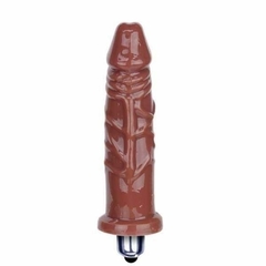 Pênis macio e flexível com Vibrador 12 x 3 cm cor Chocolate