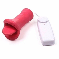 Estimulador feminino boquinha com língua Vibrador multivelocidades - na cor rosa 11 cm