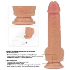 Anthony Pênis Rotativo Ajustável com Vibro e Aquecimento 8.5" - LOVETOY DUAL-LAYERED ROTATING NATURE COCK na internet