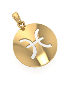 Pingente Medalha Zodiac - Peixes