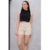 Shorts feminino Cinto Fivela Forrada Alfaiataria - comprar online