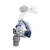 Mascarilla CPAP Mirage SoftGel Nasal de ResMed para el tratamiento de la apnea obstructiva del sueño, vista lateral derecha, clips en color azul, solo se muestra la mascarilla.