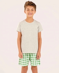 Pijama Infantil Masculino Xadrez Verde - comprar online